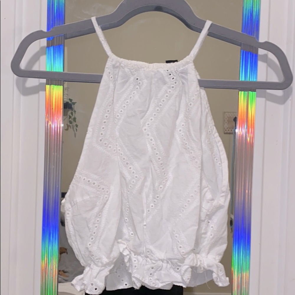 white crop top
